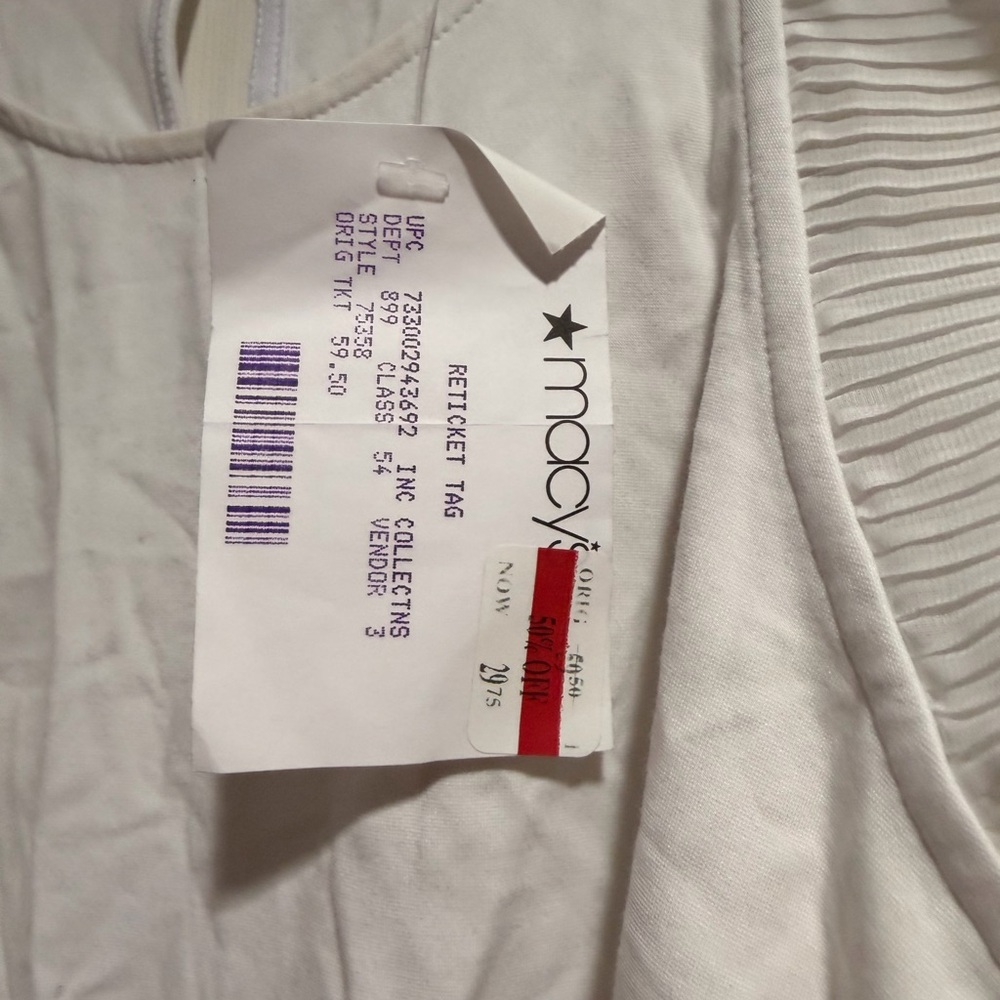 NWT INC International Concepts White Ruffled Blouse - Picture 3 of 5